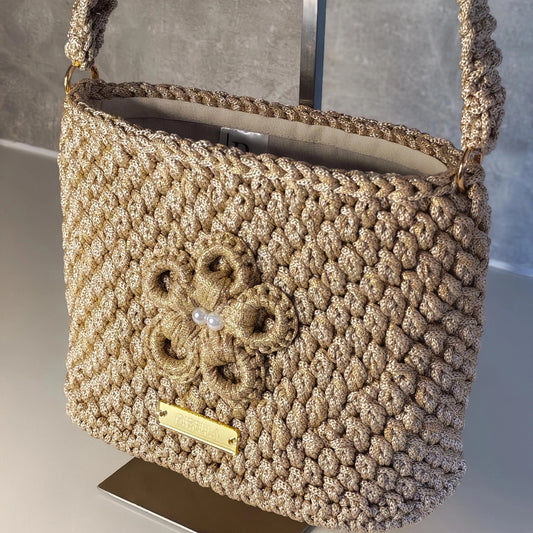 „VirágVarázs" válltáska - bézs