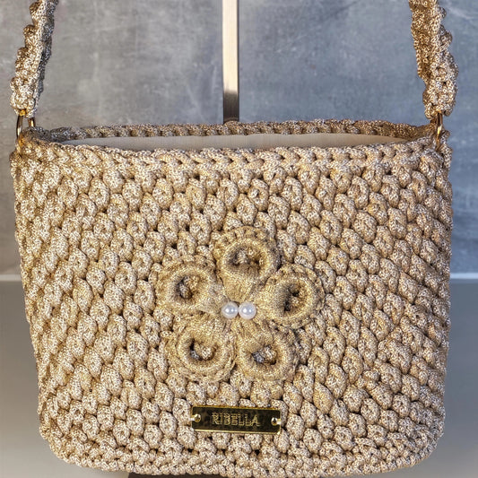 „VirágVarázs" válltáska - bézs